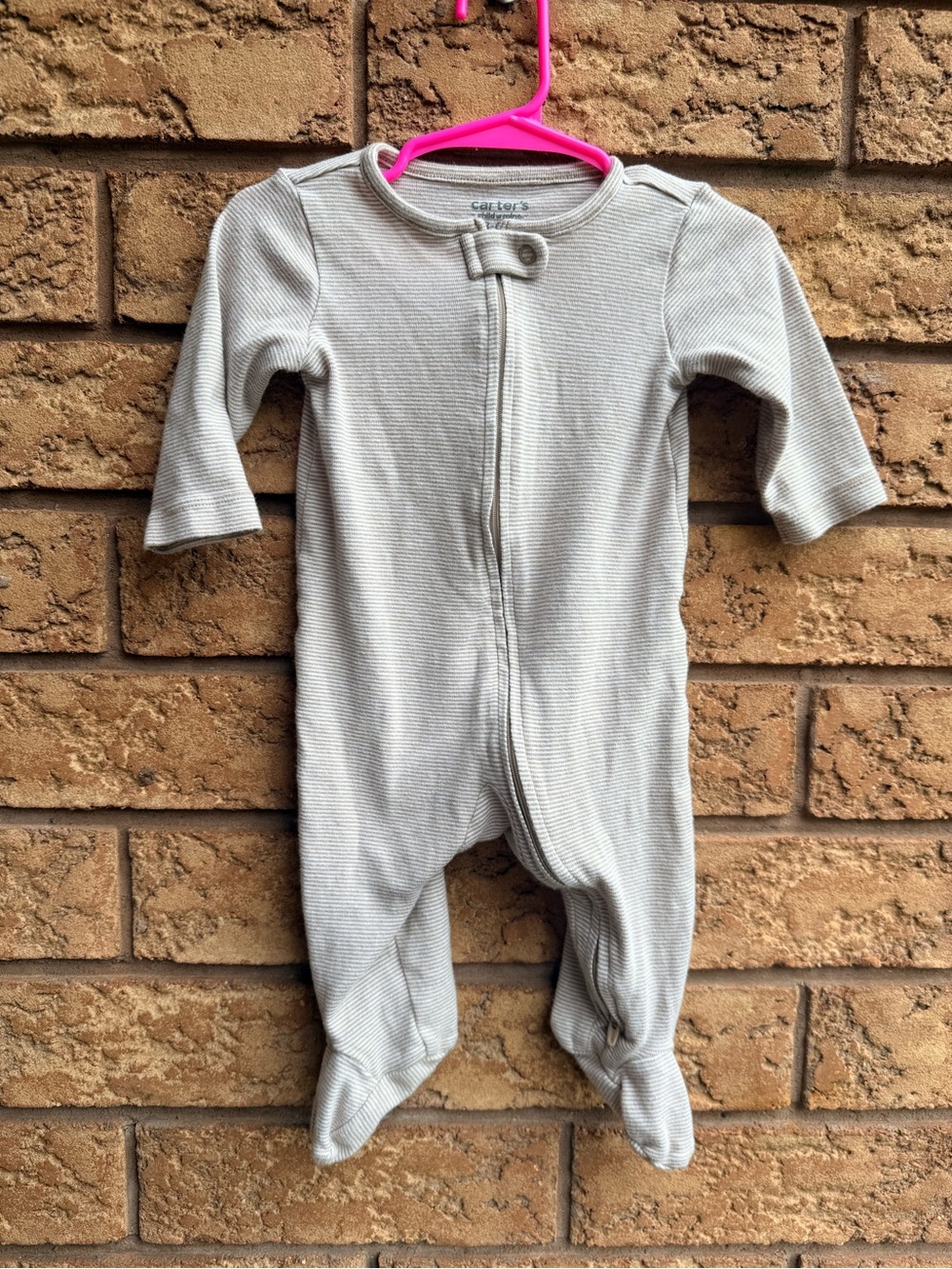 10/$25 • Carters Child of Mine Stripe Full Zip Footed Sleeper